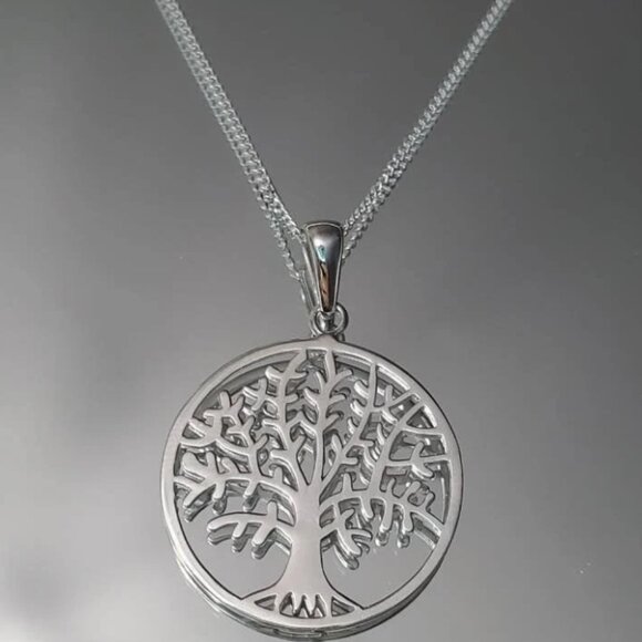 Sterling Silver Tree of life Pendant Necklace, Spiritual Charm, Adjustable Chain - Picture 2 of 3